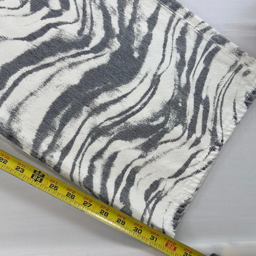 AGOLDE Lyonne Jeans Womens 30 Quiver Black Zebra Print Wide Leg High Rise NWT - Picture 9 of 11